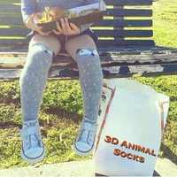 Cute Animal Socks Kids Girls Knee High Socks Children 3D Cartoon School Over Knee Long Socks Cotton Fox Cat Boys Leg Warmer 3-10 4