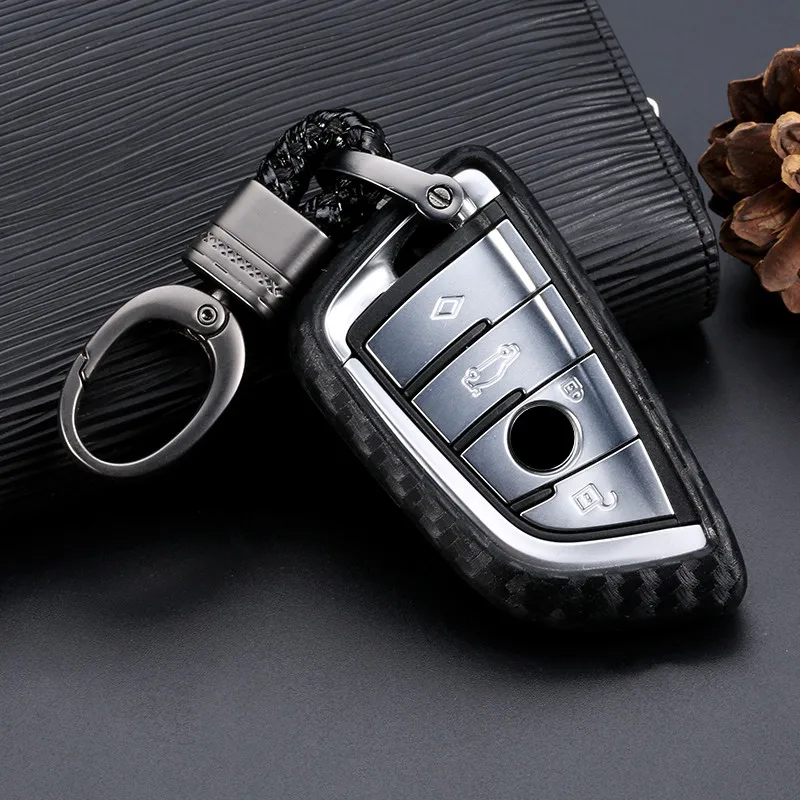 

Carbon Fiber Silica gel Auto Key Shell Protection Covers Car-Styling Case For Bmw New X1 X5 X6 5 Series 2014 2016 Holder Accesso