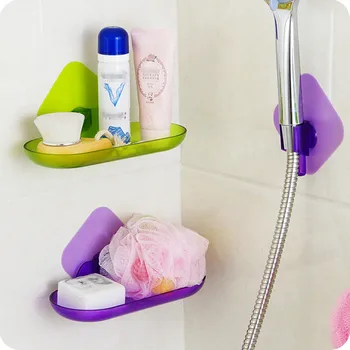 

Self-adhesive soap dish bathroom shelf shower tray soap holder Plate Drain Jewelry storage Bath Tools Bathroom accessories