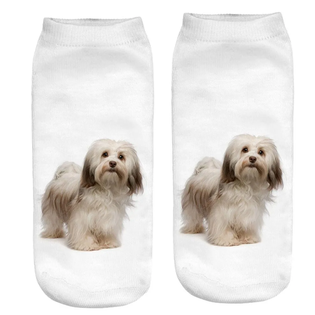 JAYCOSIN женские летние короткие носки тапочки 3D мультфильм забавные сумасшедшие милые собаки удивительные новые печати лодыжки короткие носки z1221 - Цвет: G