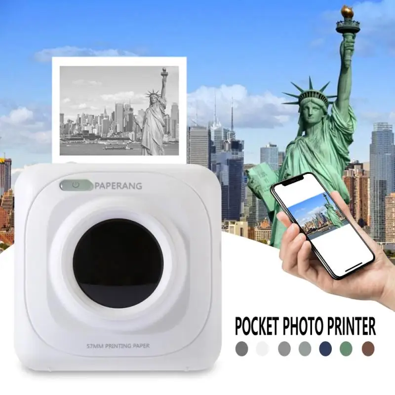 Portable Bluetooth Printer Photo Printer Mini Printer Portable Pictures Printer for Mobile Phone Android iOS Windows