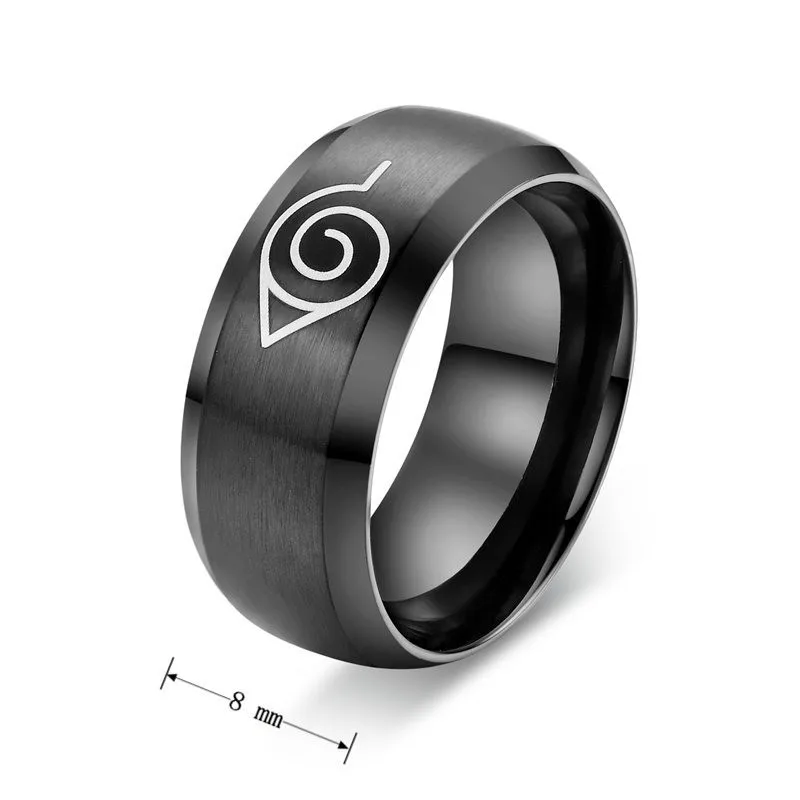 Горячая панк кольцо аниме кольцо Наруто титановое стальное кольцо для мужчин и женщин кольцо