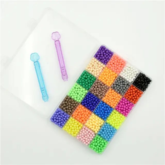 24 colors Water Sticky Perler Beados Pegboard Set Nice Beads kits Fuse Bead Jigsaw Puzzle