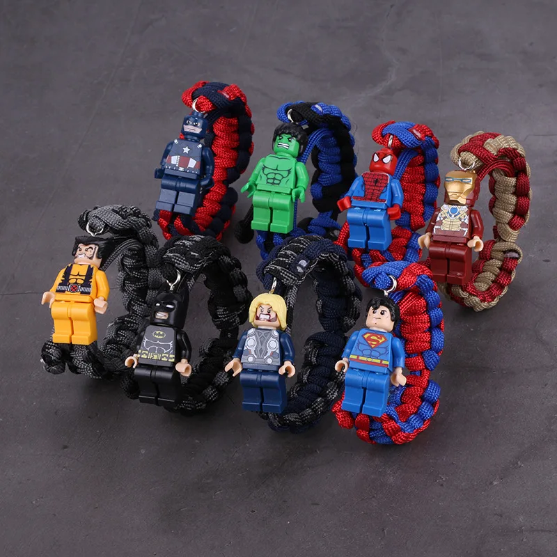 

Toy Story 3 Buzz Lightyear Spider-Man Captain America Bracelet Building Blocks Toys Action Characters Children's Gifts