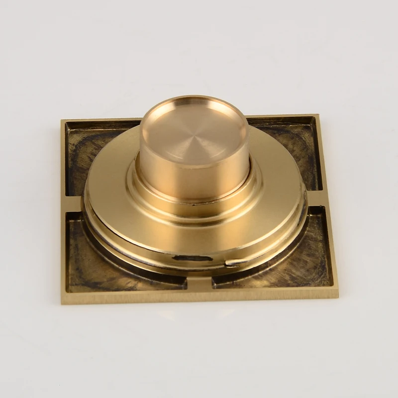 Floor Drain Gold Cover Square Balcony Washroom Bathroom Shower Drainer Strainer Anti-odor Brass Tile Insert Floor Waste Grates Floor Drain Gold Cover Square Balcony Washroom Bathroom Shower Drainer Strainer Anti-odor Brass Tile Insert Floor Waste Grates
