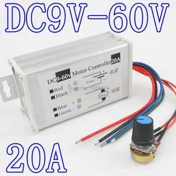 

EBOWAN DC 9v 12v 24v 36v 48v 60v 20A 1200W PWM Motor Controller Motor Speed Regulator Switch