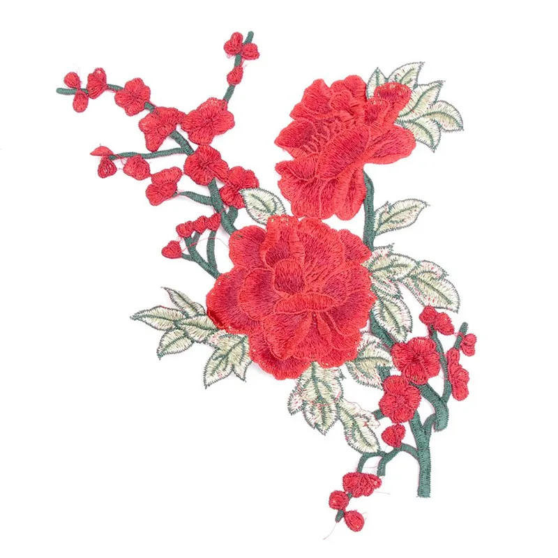 

1PC Embroidery Rose Flower Sew On Patch Dress Hat Bag Jeans Applique Crafts Clothing Accessories DIY