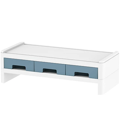 Sky blue D Creative Desktop Computer Keyboard Storage Holders Drawer Stationery Pen Books Sundries Shelf Home Office Accessories Supplies - Color: Sky blue D