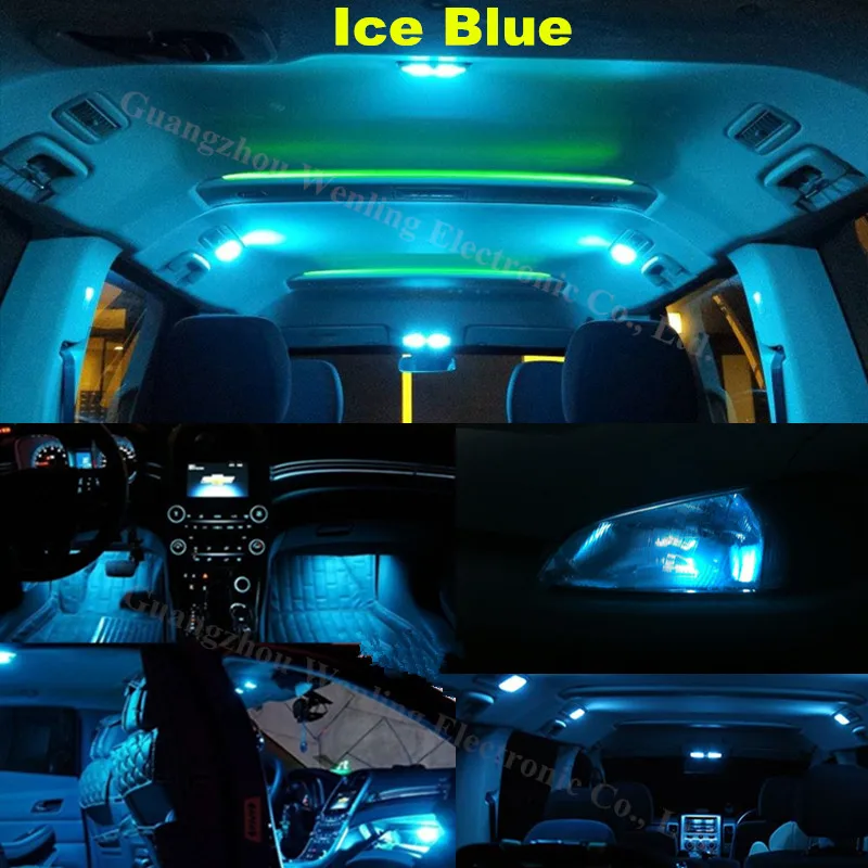 13x Pure White Ice Blue 2835 Smd Led Car Interior Led