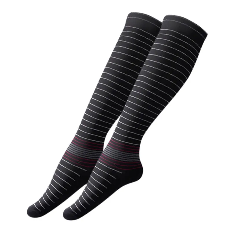 Men Women Legging Support Compression Socks Electrocardiogram  Loving Stockings Breathable Quick-Dry Striped Socks