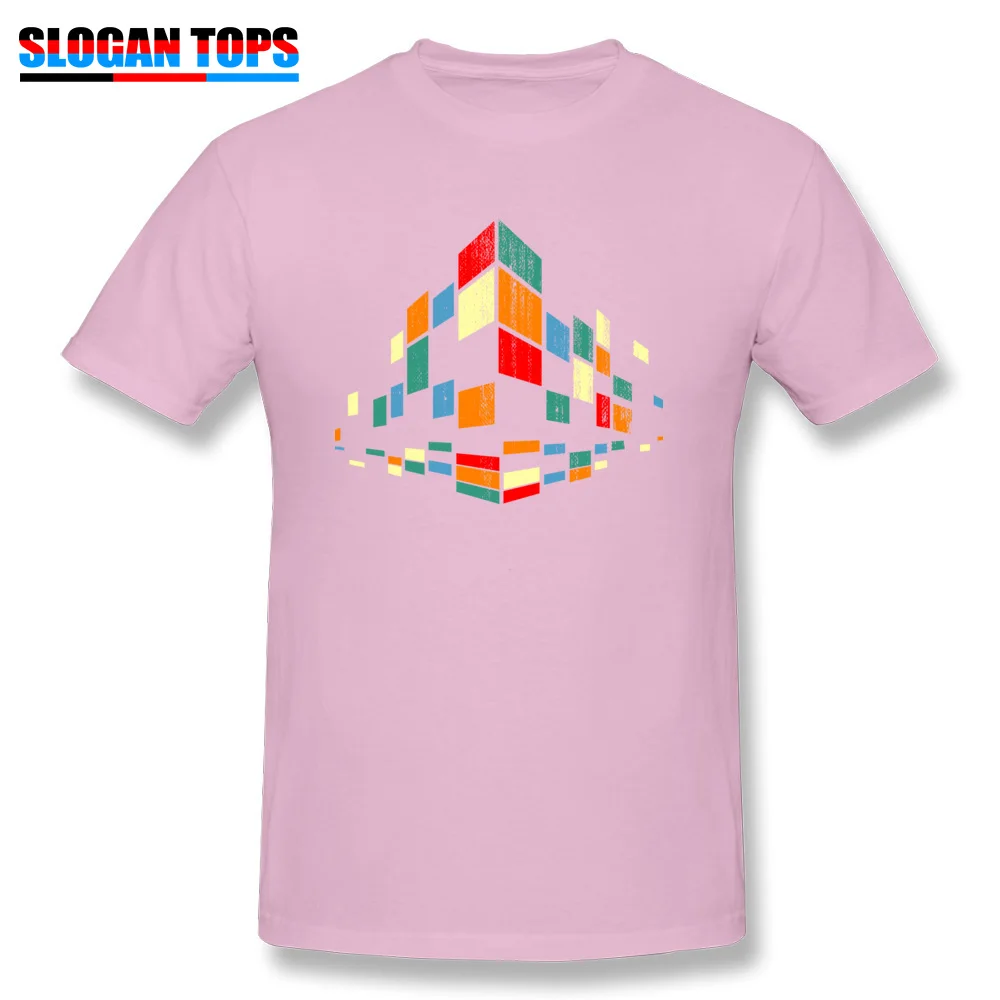 Short Sleeve Tops & Tees Crew Neck 100% Cotton Fabric Mens Top T-shirts city abstract Europe Tops Shirts Funny city abstract pink