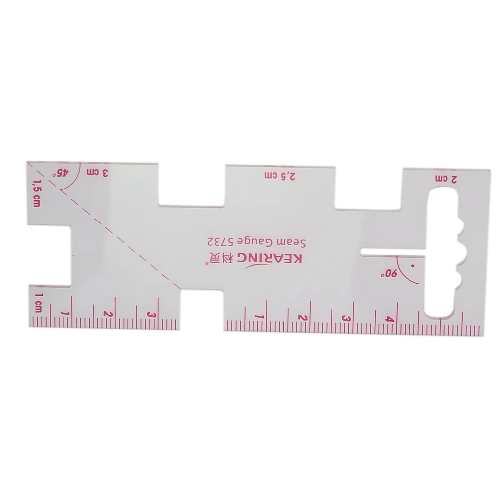 1 Piece Transparent Handy Seam Gauge Quilting Patchwork Ruler for Sewing Craft