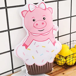 Girl pig cake Печать животных мороженое плюшевые подушки Подушка в форме животного Единорог собака свинья декор с кошкой Подушка 6 видов - Цвет: Girl pig cake