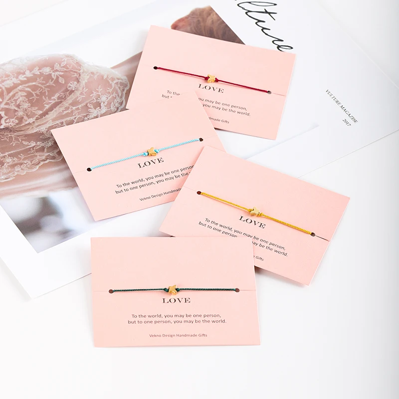 5 шт./лот Золотая Бабочка Регулируемый его и ее Браслет красная нить на удачу