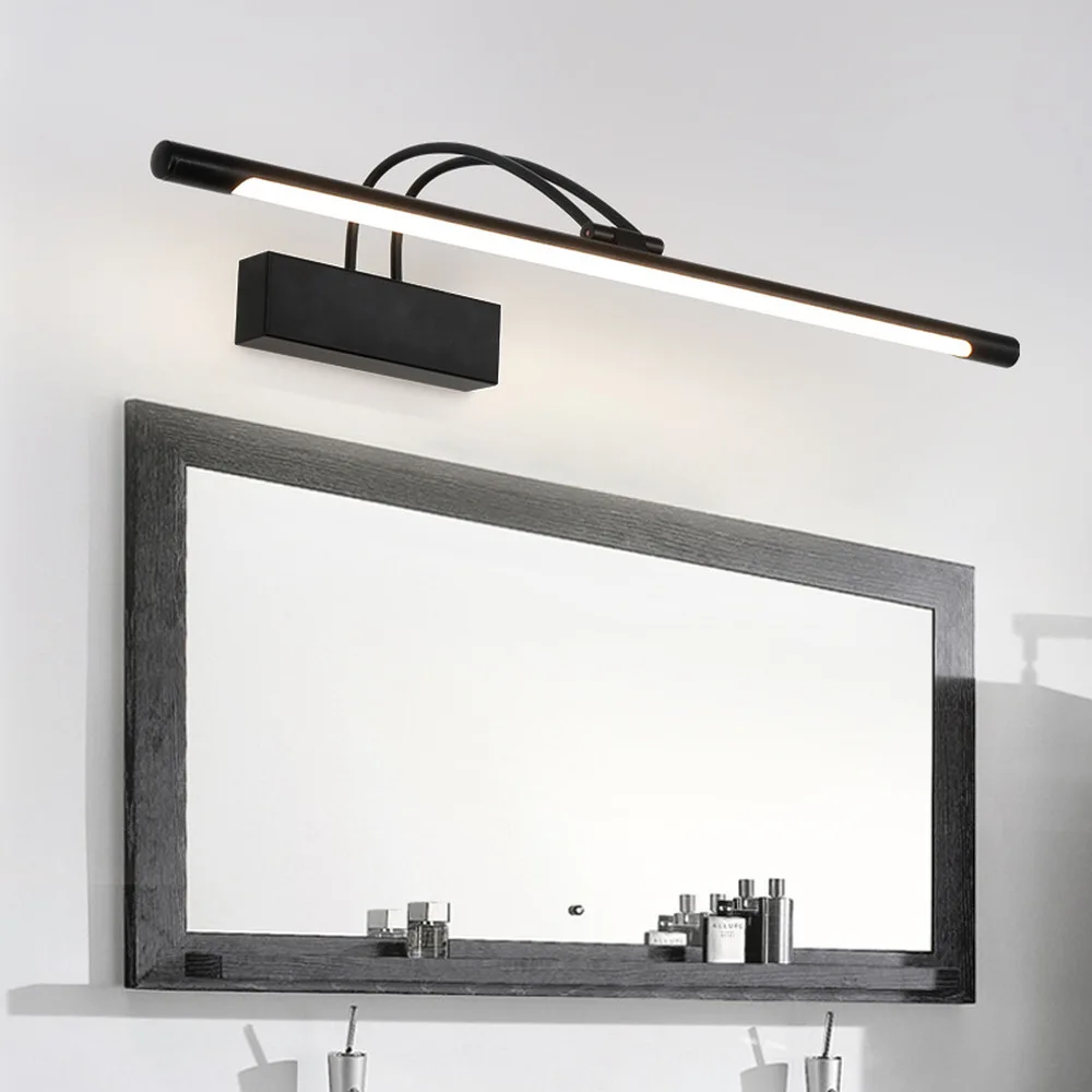 Американская зеркальная передняя лампа для туалета, светодиодная Ретро лампа Европейского типа, черная зеркальная лампа для ванной комнаты, лампа шкафа с зеркалом, лампа для макияжа