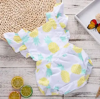 

Cute Newborn Baby Girl Clothes Fly Sleeve Jumpsuit Pullover Bodysuit Outfit Set Lovely Clothes