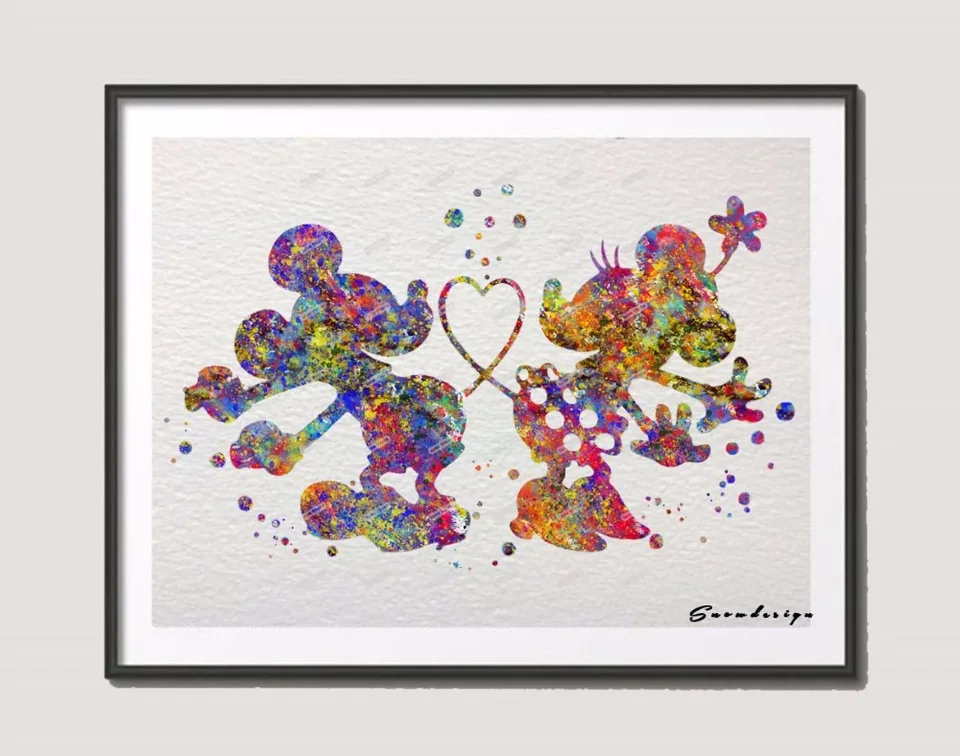 Rikivity Mickey Minnie Lienzo Pintura Arte De Pared Poster