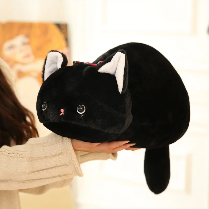 Kawaii Blcak кошка плюшевая игрушка кукла Детская плюшевая бязь кошка подушка игрушка для детей ребенок подарок на день рождения