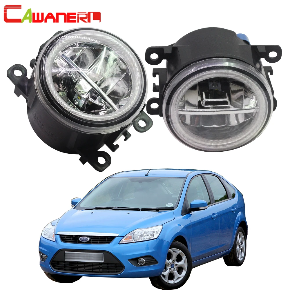 Cawanerl For Ford Focus MK2 MK3 2004 2015 Car LED Bulb 4000LM Front Fog Light Angel