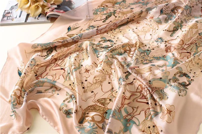 fashion women silk scarves female chiffon wrap ladies classic floral shawl Sunscreen Beach Scarf foulard pareo muffler bandanna