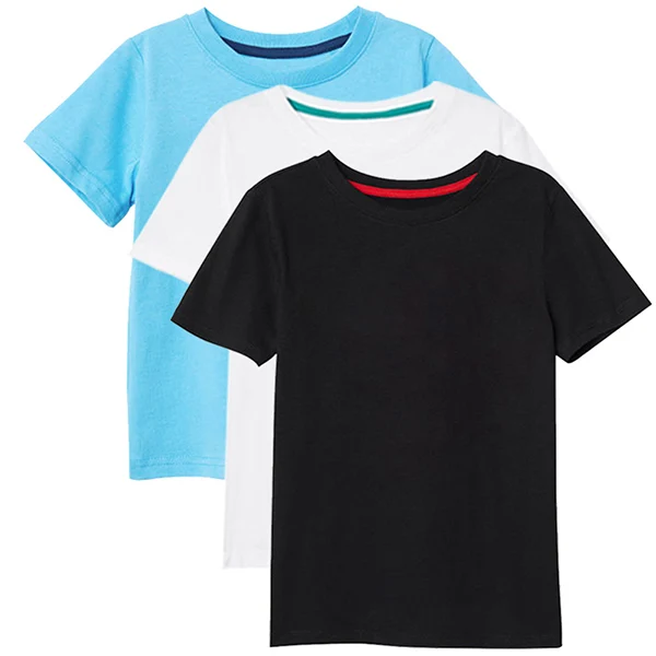 Новинка года, футболка для мальчиков повседневная футболка детские летние однотонные топы из хлопка для девочек, одежда для малышей белые футболки для мальчиков - Цвет: 3 pieces 2