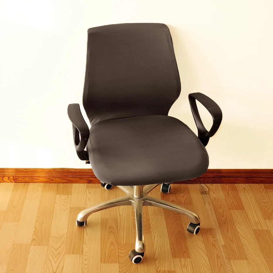 Lelen универсальный сплошной цвет чехол для стула компьютерное офисное печатное кресло чехлы для сидений подлокотники чехлы для стульев стрейч вращающийся подъемник - Цвет: Charcoal