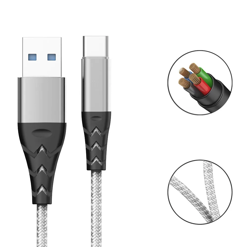 3M type-C кабель для быстрой зарядки USB 3,1 type-C кабель для зарядки данных USB-C для мобильных телефонов на Android для xiaomi