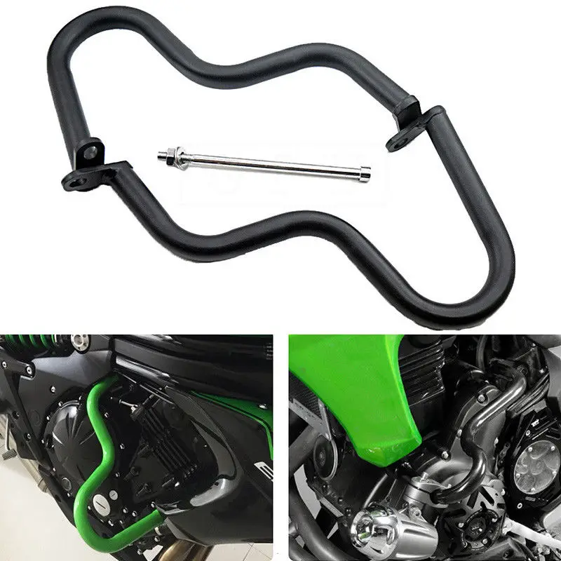 Black Aluminum Motor Engine Guard Crash Bar Guard Frame protection for 2012 2015 Kawasaki ER 6N