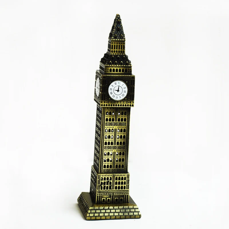 

Creative Iron Big Ben Figurine Ornaments Vintage London Big Ben Model Tabletop Crafts Home Office Decor Building Miniature Gifts