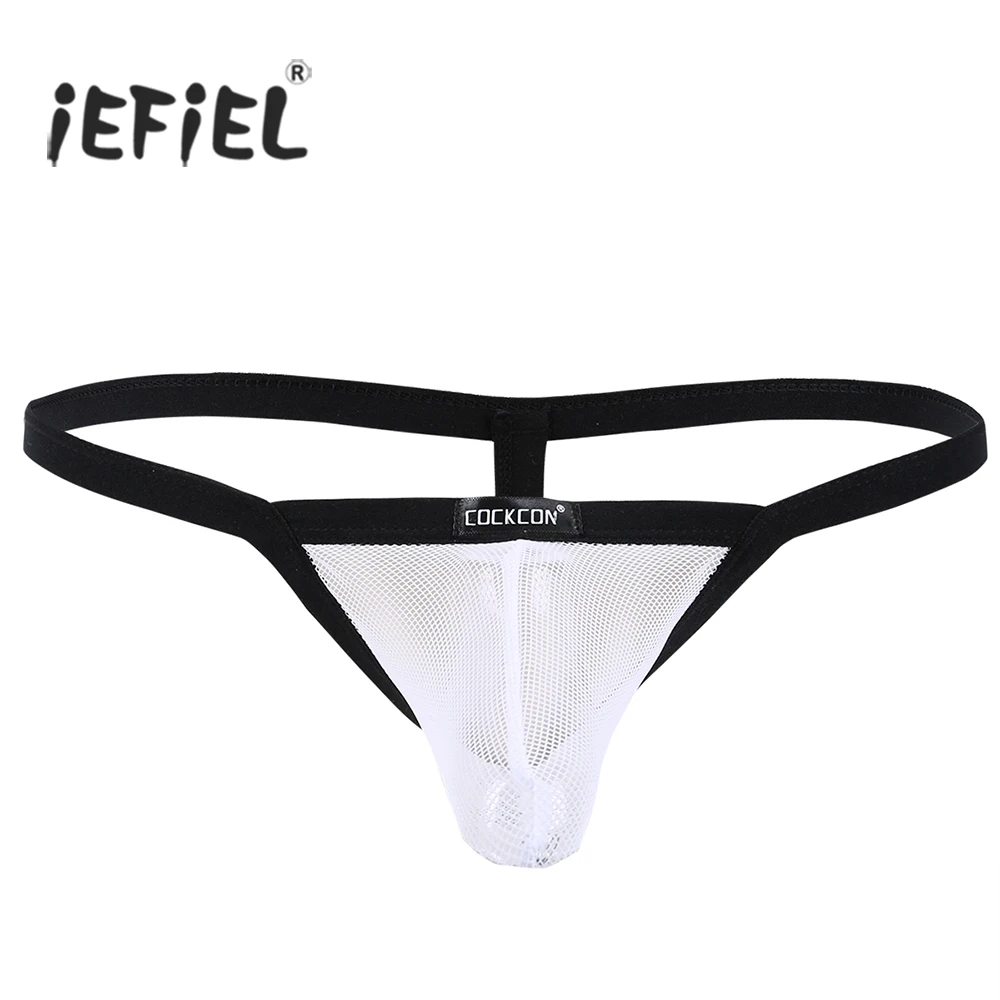 iEFiEL Men Lingerie See through G string Bikini Underwear Underpants
