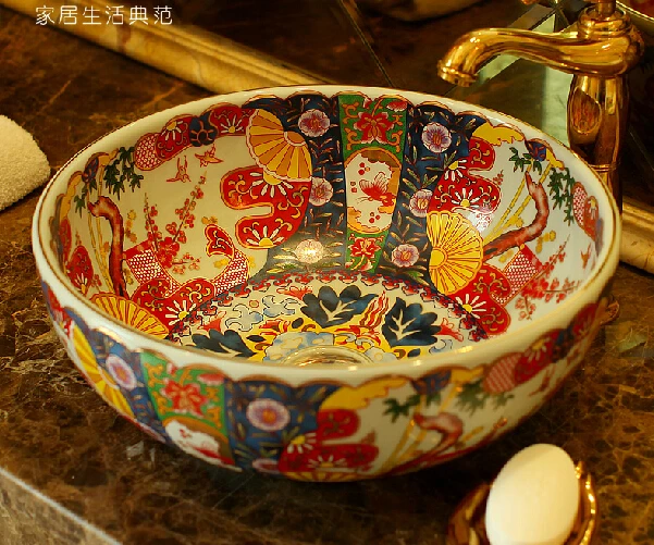 Jingdezhen Retro Antique Wash Basin Counter Basin Wash Basin