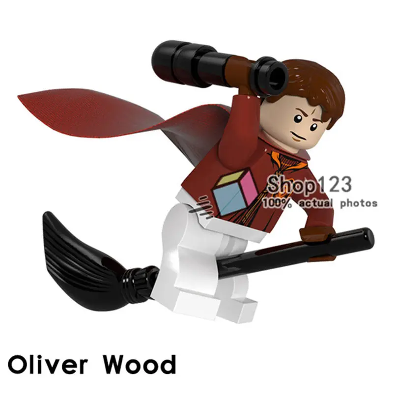 Серый 100 шт./лот Дамблдор Оливер дерево Quidditch Beater Северус Снейп строительные блоки кирпичи игрушки для детей - Цвет: Серый