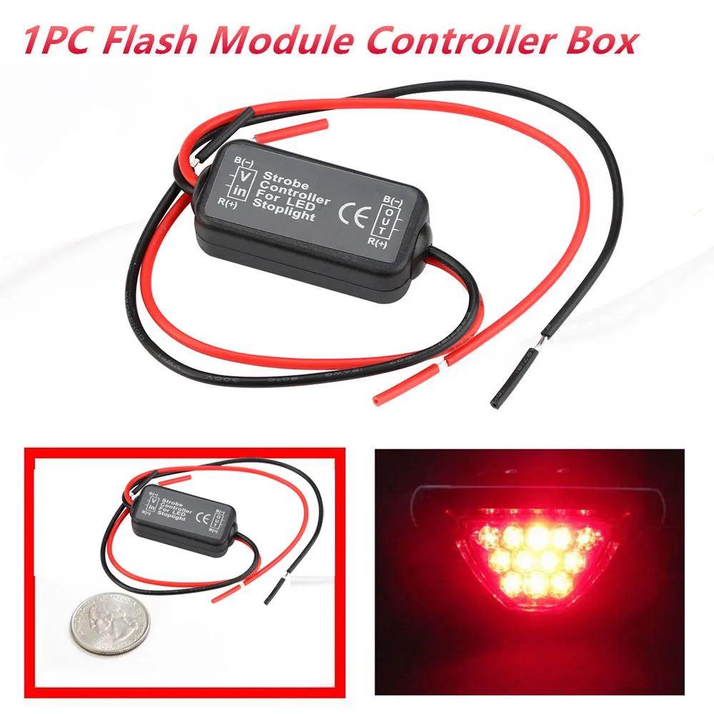 

NEW 12V GS-100A LED Brake Stop Light Strobe Flash Module Controller Box For Motorcycle accesorios para moto