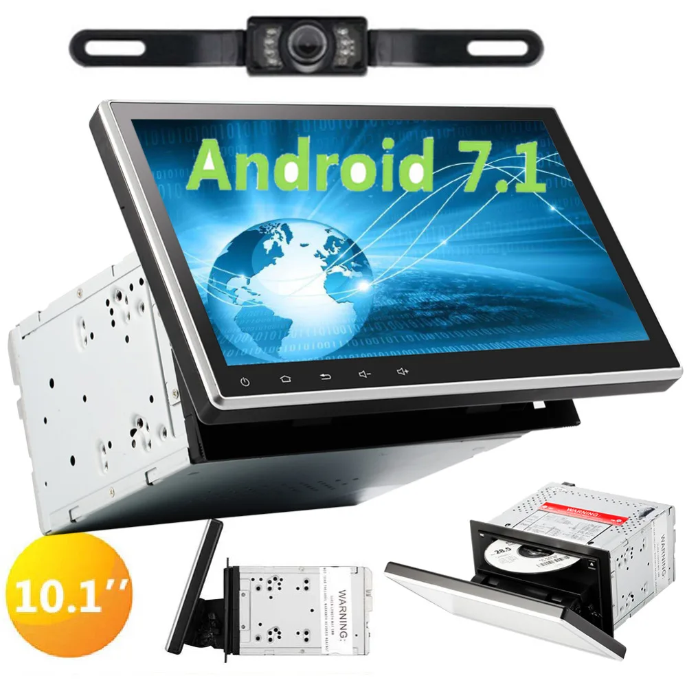 10 1 дюймовый Android 7 2 Din автомобильный стерео головный блок с бесплатной обратной