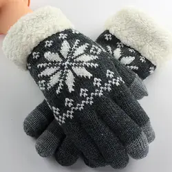 Вязаные шерстяные мягкие и удобные для женщин и девочек зимние теплые варежки перчатки удобные перчатки L50C