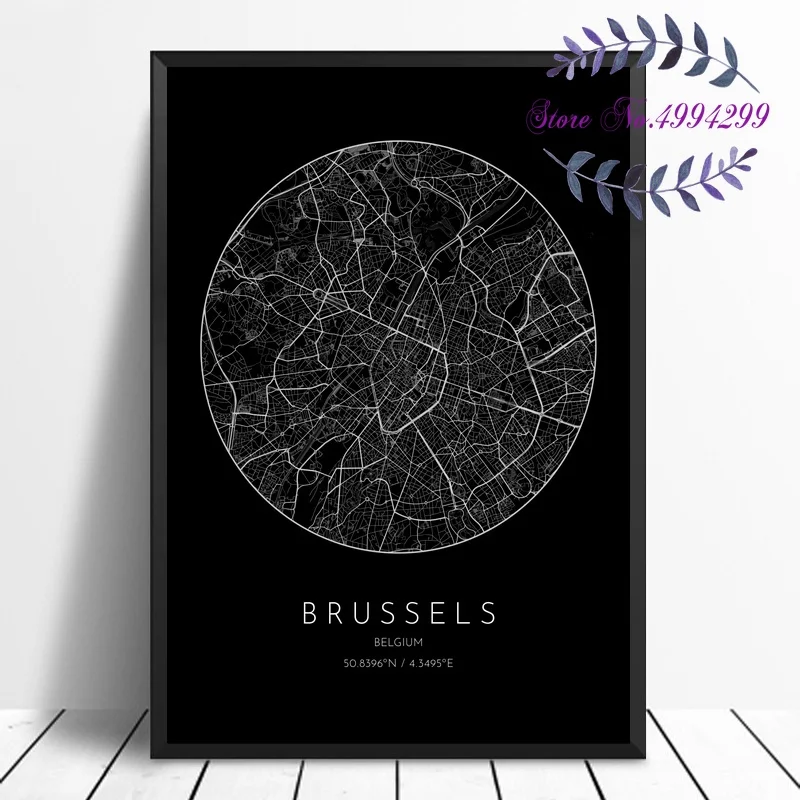 

Antwerp Brussels Belgium City Map Poster Canvas Poster Home Decor No Frame