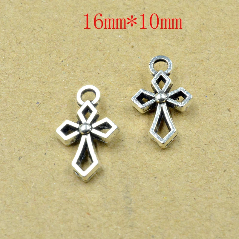 

FLTMRH 10PCS 10*16mm Mini Cross Zinc alloy Beads Charms Pendant Jewelry DIY Handmade Necklace,Earrings