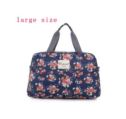 dark blue large size Новинка, модные женские дорожные сумки, сумки для багажа, женские дорожные сумки с цветочным принтом, большие вместительные сумки PT558 - Цвет: dark blue large size