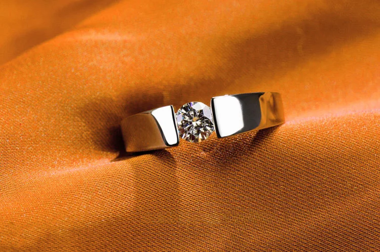 0,5 карата Solid 14 K Gold Man классический продолжительный имитированный алмаз обручальное кольцо для мужчин длительное последнее качество ювелирные изделия