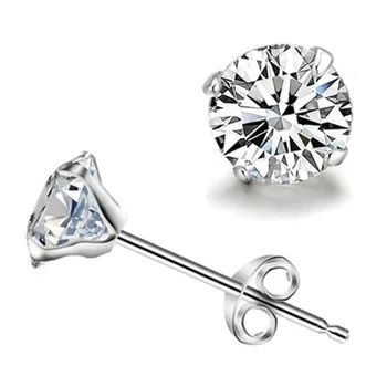 

100% 925 sterling silver fashion shiny crystal star ladies`stud earrings jewelry women Anti allergy drop shipping no fade gift