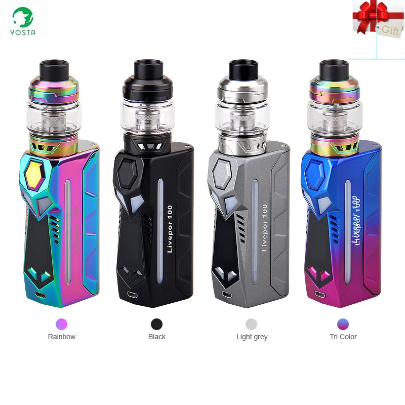 

Original Electronic Cigarette Vape Yosta Livepor 100 Kit Box MOD 100W with 6ML IGVI M2 Tank Vaporizer Support 21700/20700/18650
