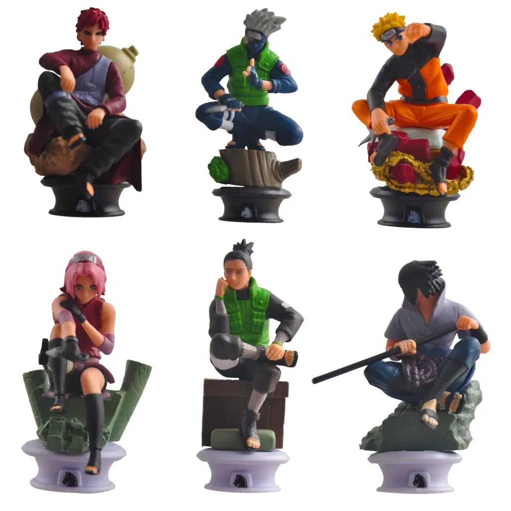 

6 Piece Naruto Action Figure Car Model Furnishing Articles Scenario Naruto Hand Do Holiday Gifts 12cm Ornaments Sasuke Sakura