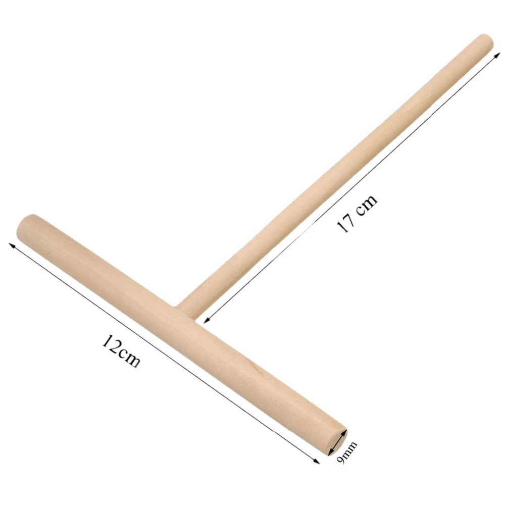 Practical T Shape Crepe Maker Pancake Batter Wooden Spreader Stick 1pc pancake tool