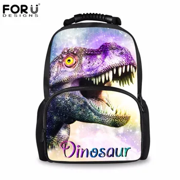 

FORUDESIGNS Men Backpack Galaxy Dinosaur 3D Printing School Backpack for Teen Boys Student Rucksack Large School Bagpack Bags
