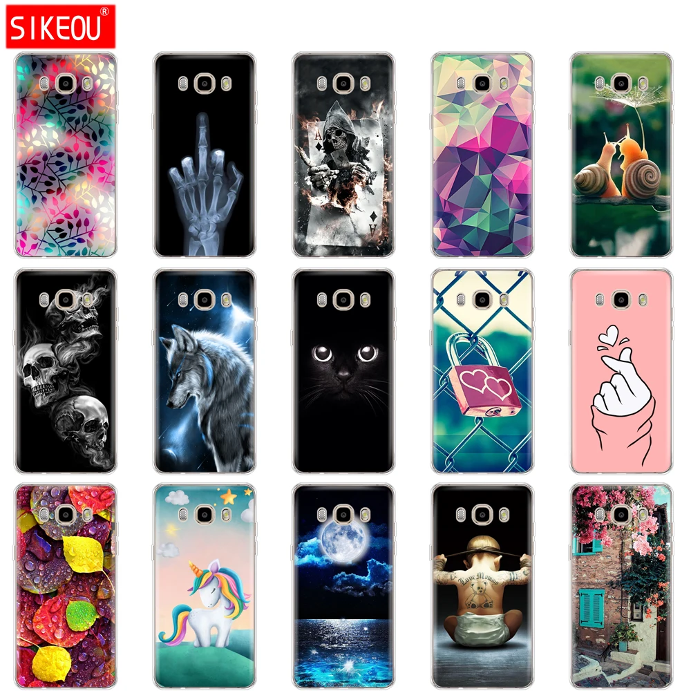 

Soft TPU silicone Case FOR Samsung Galaxy J5 2016 Case J510 J510F Cover FOR Samsung J5 2016 Case shell Cat flower