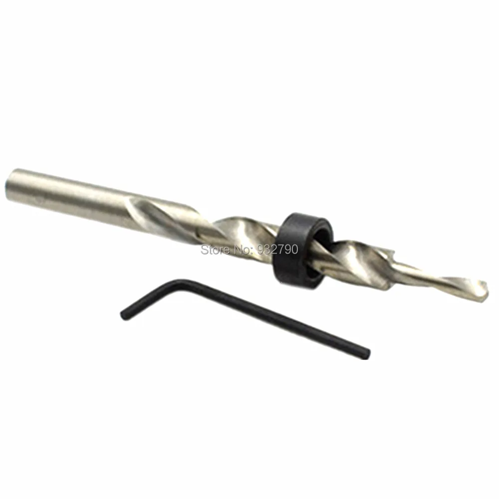 10mm Pocket Hole HSS Twist Step Drill Bit Guide Jig Depth Stop Collar