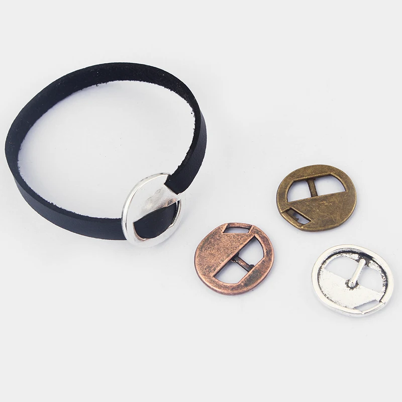 10pcs Buckle Clasp For 5mm Flat Leather Cord Diy Bracelet