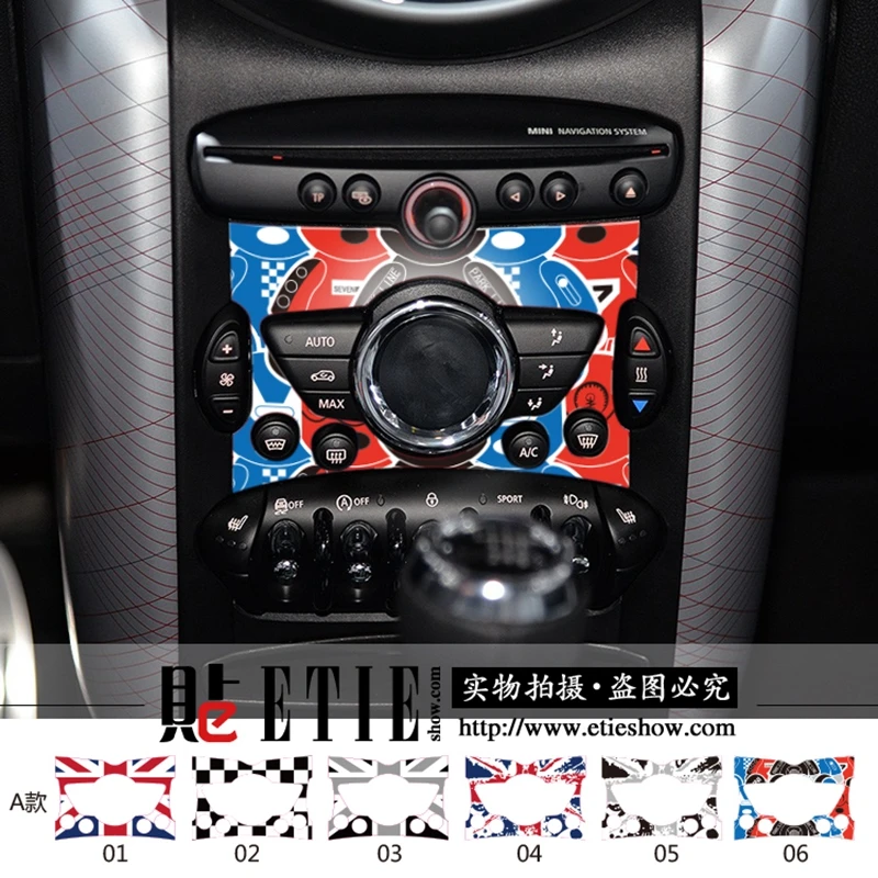 ETIE Mini Car Central Console Decals PVC Vinyl about Car Styling Car stereo Speaker Custom