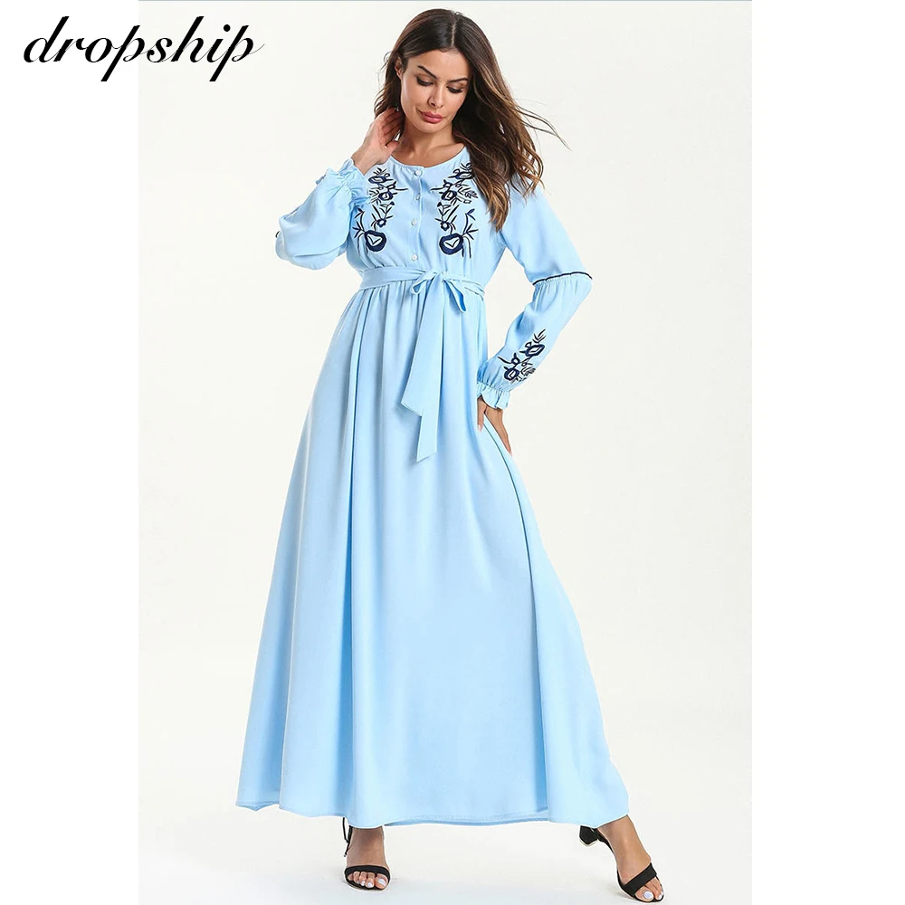 Us 27 05 30 Off Dropship Dress Women 29 Styles Dresses Long Maxi Plus Size Vintage Vestidos Verano 2019 Robe Femme Muslim Embroidery Print In