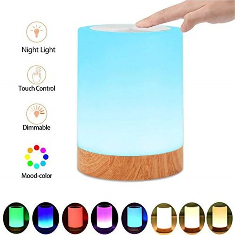 

Wake Up Light Touch LED RGB Bedside Lamp LED Night Light 3 Warm White Light Mode Indoor Reading lamp
